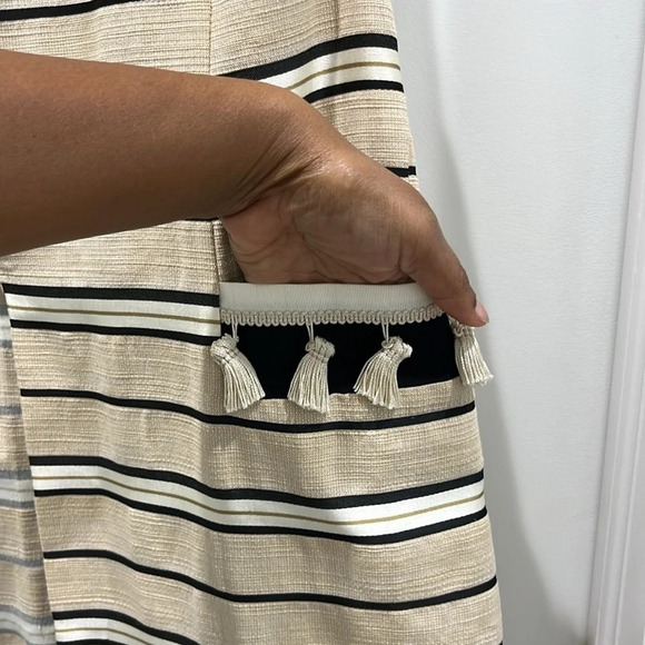 Beatrice.B Anthropologie Striped Tassel Embroidered Vest Sz XL US 10 - Picture 4 of 10